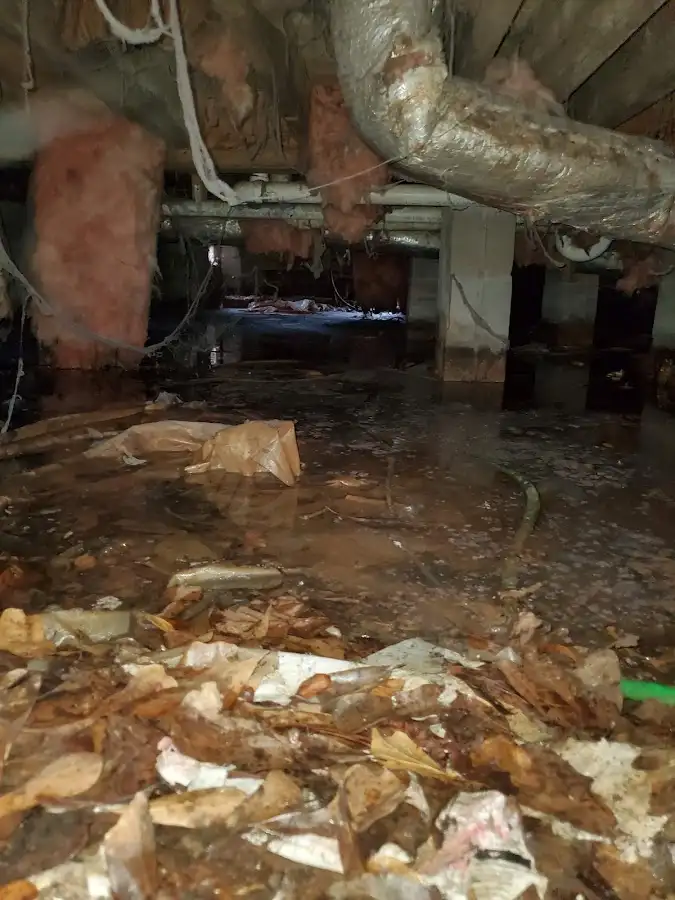 Crawl space flood assessment for Commercial Water Damage Restoration in New Milford